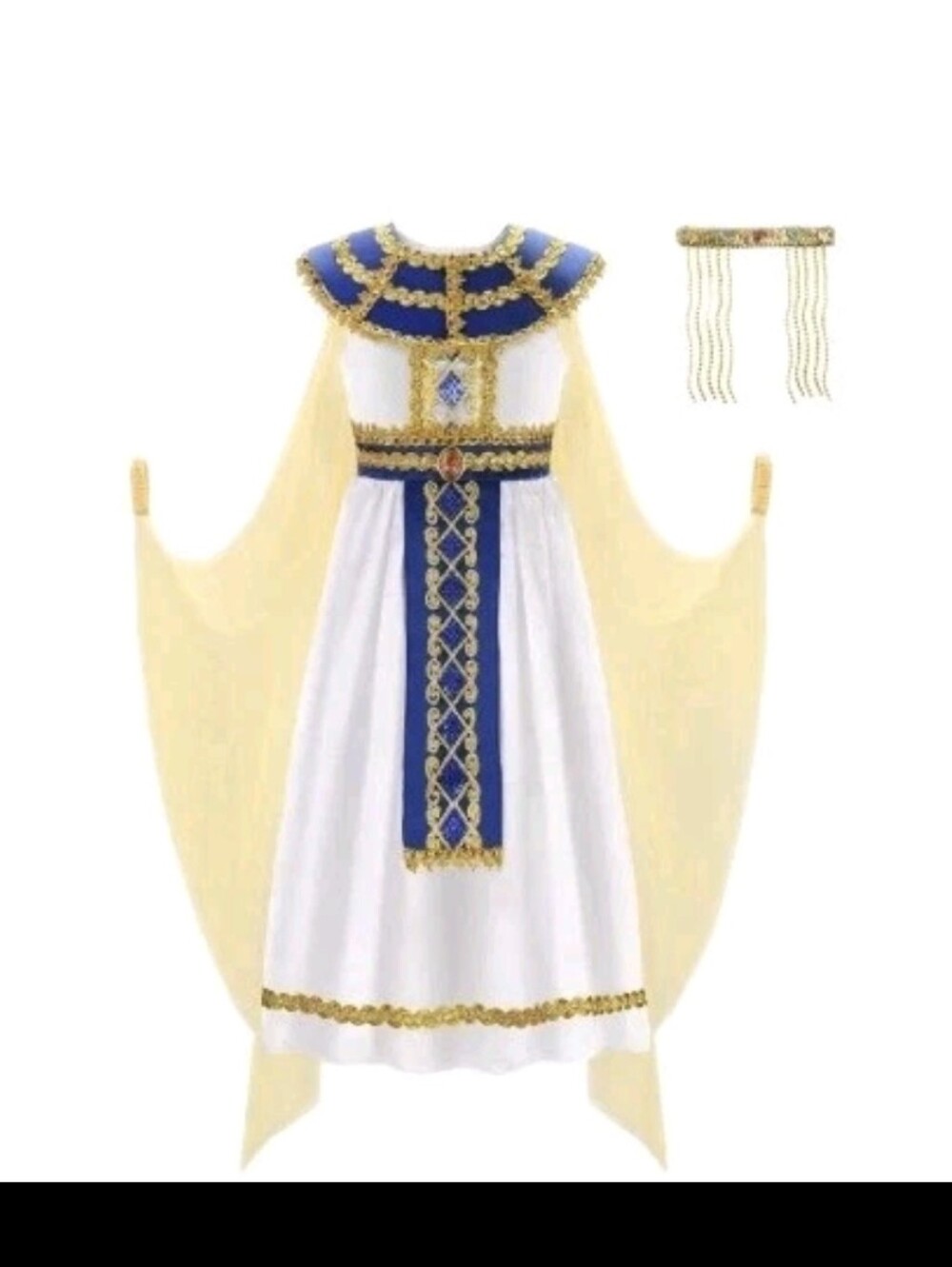ReliBeauty Egyptian Queen Cleopatra 3 Piece Costume Girls Size 150 10 / 12 NWT